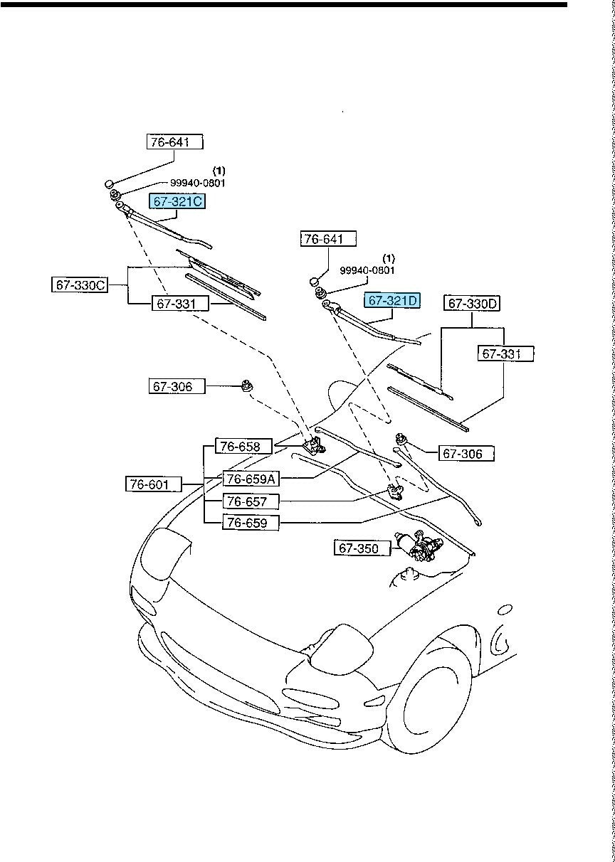 MAZDA RX-7 RX7 FD3S RHD Genuine Front Windshield Wiper Arm Right & Left Set OEM