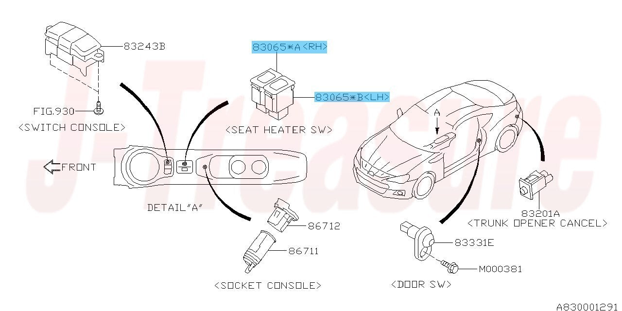 SUBARU BRZ ZC6 2013-2020 Genuine Seatheater Switch RH & LH Set OEM