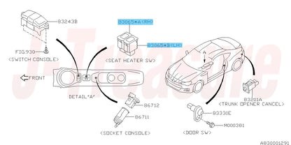 SUBARU BRZ ZC6 2013-2020 Genuine Seatheater Switch RH & LH Set OEM