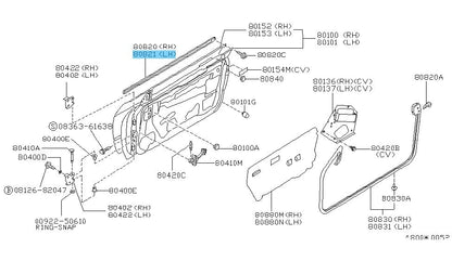 NISSAN 240SX S13 89-94 Genuine Front Door Outside Molding LH 80821-35F20 OEM
