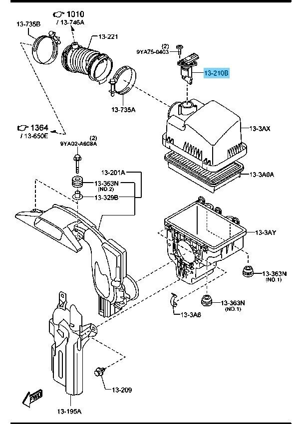 MAZDA CX-5 KE KF 2013-2023 Genuine Air Flow Sensor PE01-13-215 OEM