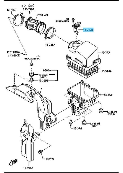 MAZDA CX-5 KE KF 2013-2023 Genuine Air Flow Sensor PE01-13-215 OEM