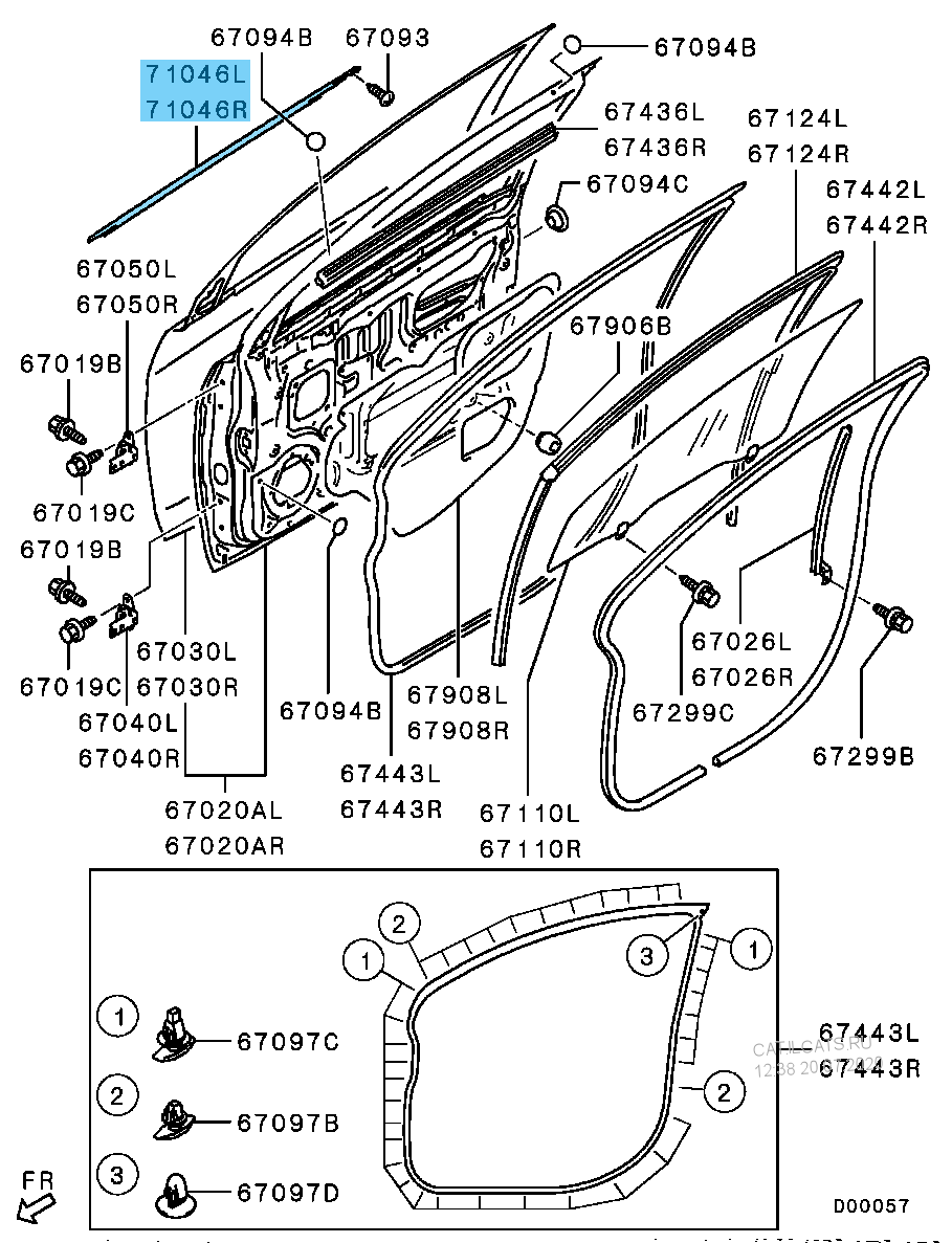 MITSUBISHI LANCER 08-17 Genuine Door Belt Molding Window Belt Line Set of 4 OEM