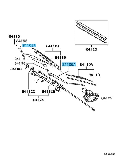 MITSUBISHI LANCER EVO 7 8 9 CT9A Genuine Windshield Wiper Arm RH & LH set RHD