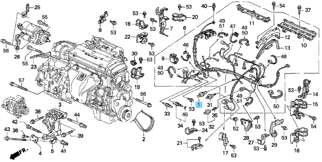 HONDA CR-X DEL SOL EG2 94-97 Genuine Knock Sensor Assy 30530-PV1-A01 OEM