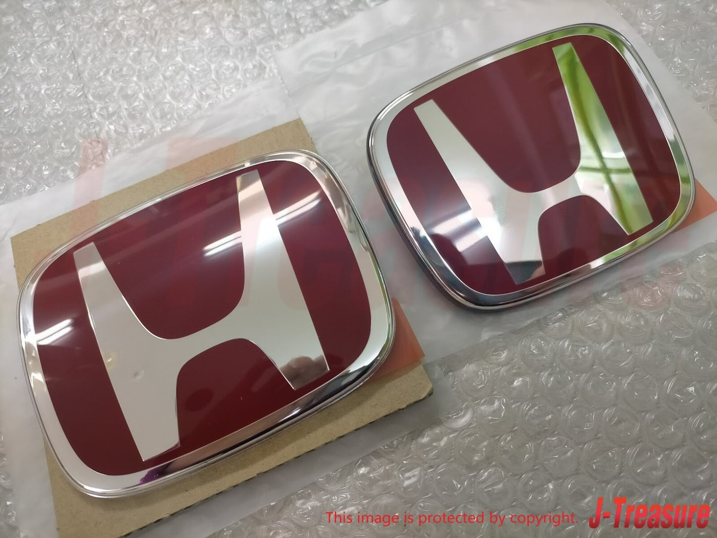 HONDA CIVIC TYPE-R FD2 07-11 Genuine Front & Rear Black Base Red Emblem Set OEM