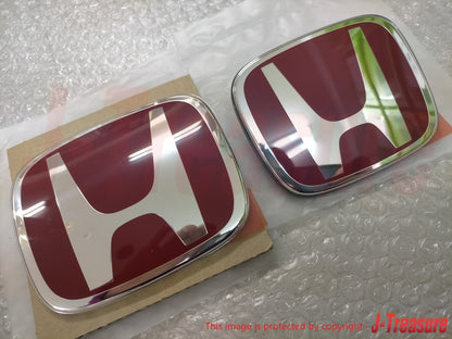 HONDA CIVIC TYPE-R FD2 07-11 Genuine Front & Rear Black Base Red Emblem Set OEM