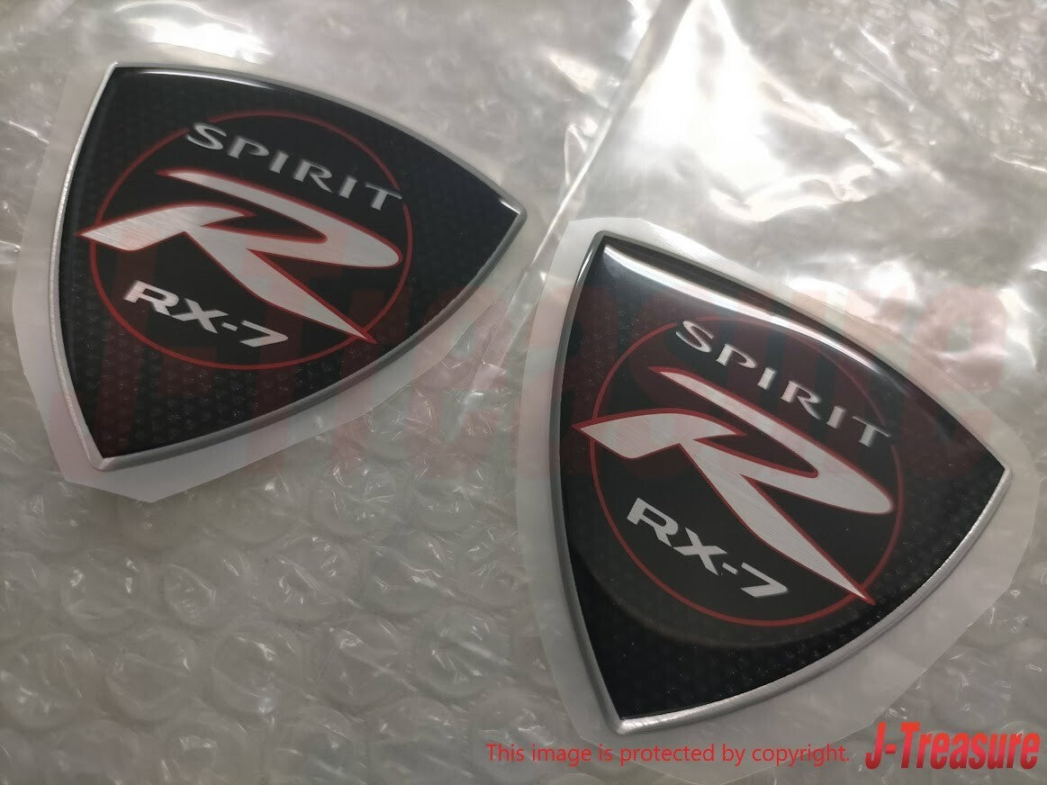 MAZDA RX-7 FD3S Genuine SPIRIT R Fender Side Emblem Badge Ornament 2pcs Set OEM