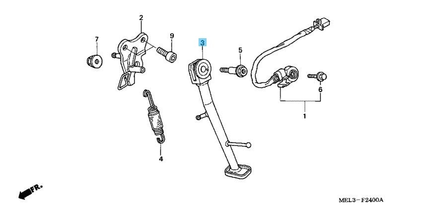 HONDA CBR1000RR 2004-2007 Genuine Side Stand Bar 50530-MEL-000 OEM