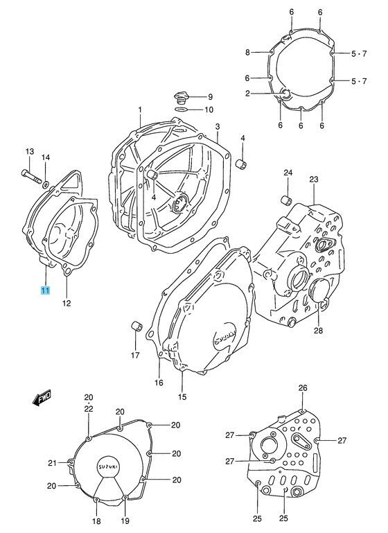SUZUKI GSX750F Katana 98-06 Genuine Signal Generator Cover 11381-26D11 OEM
