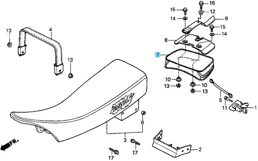 HONDA XR250L XR250R 1991-1994 Genuine Tail Bag Red 83501-MY6-A90 OEM