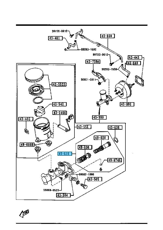 MAZDA MX-5 MIATA NA NB 1990-2000 Genuine Brake Inner Parts Kit BW0A-43-61Z OEM