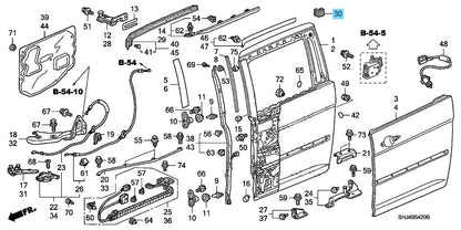 HONDA ODYSSEY 99-10 Genuine Slide Door Upper Rail Stopper 72557-S0X-A00 x2 Set