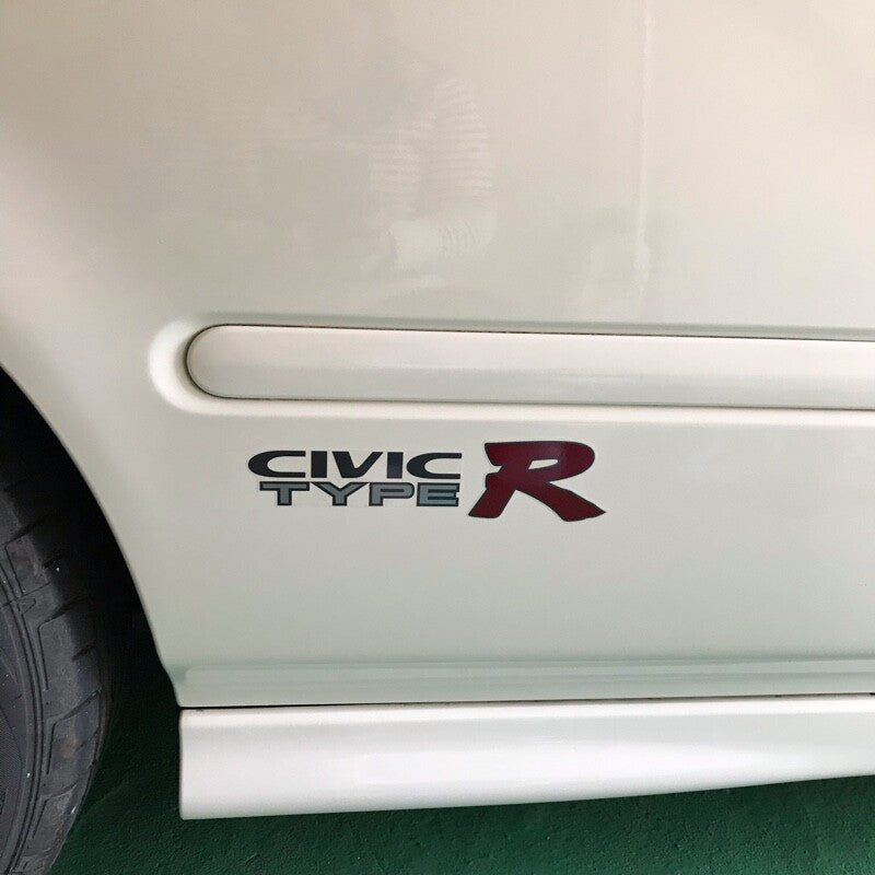 HONDA CIVIC TYPE-R EK9 Genuine Rear Side Fender Silver Decal Sticker x2 Set OEM