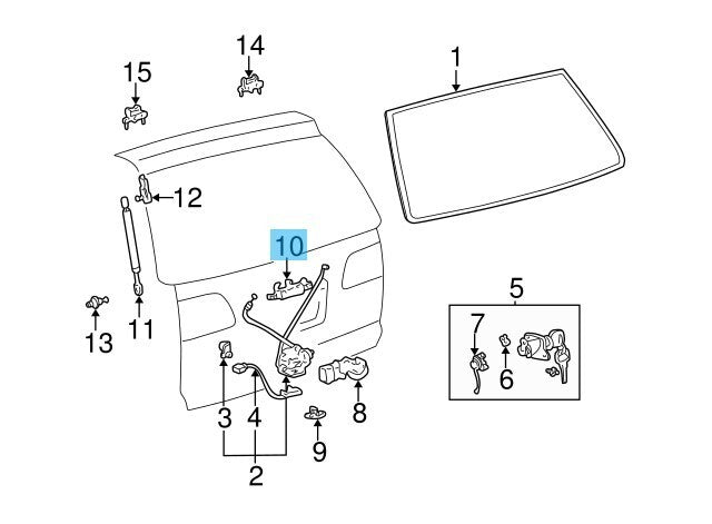 TOYOTA SEQUOIA UCK45 2001-2007 Genuine Rear Hatch Outside Handle 69090-0C080 OEM