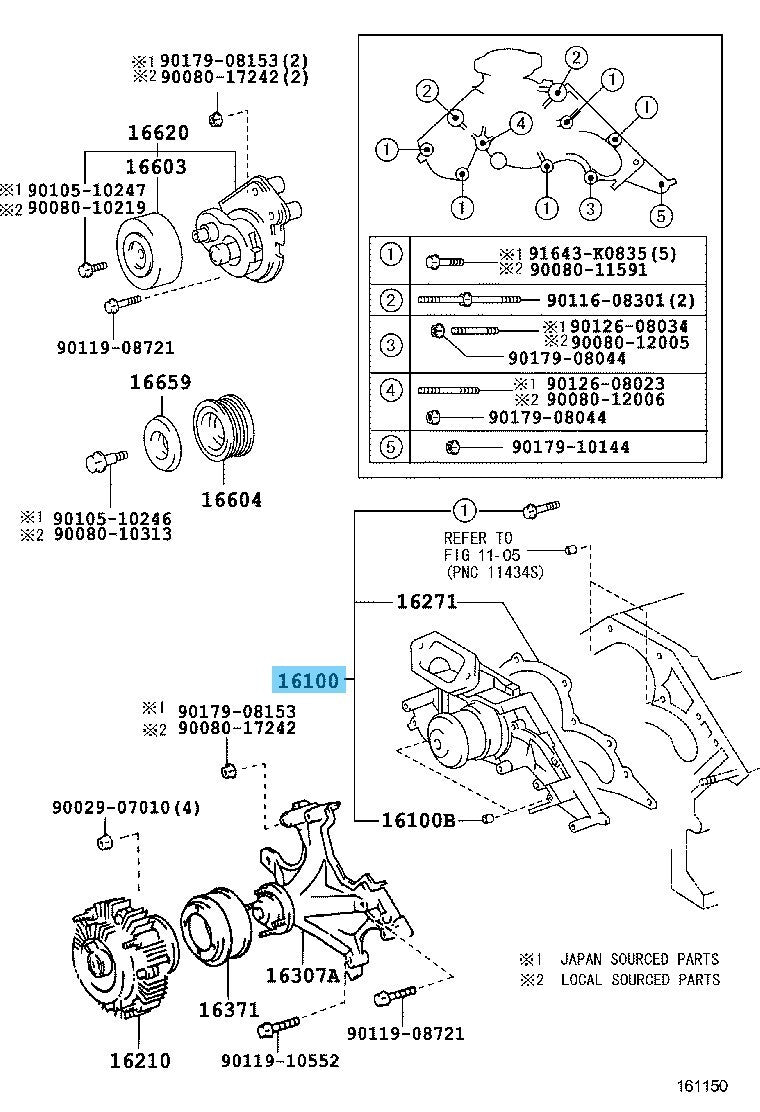 TOYOTA SEQUOIA '05-07 UCK45L Genuine Timing Belt & Water Pump Set OEM