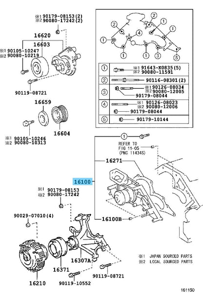 TOYOTA SEQUOIA '05-07 UCK45L Genuine Timing Belt & Water Pump Set OEM