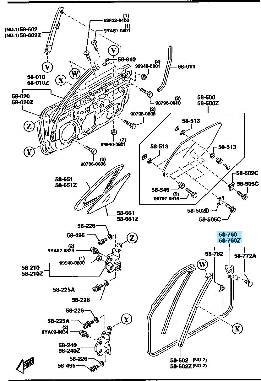 MAZDA MIATA MX-5 MX5 NB 1999-2005 Genuine Door Weatherstrip Right & Left Set OEM