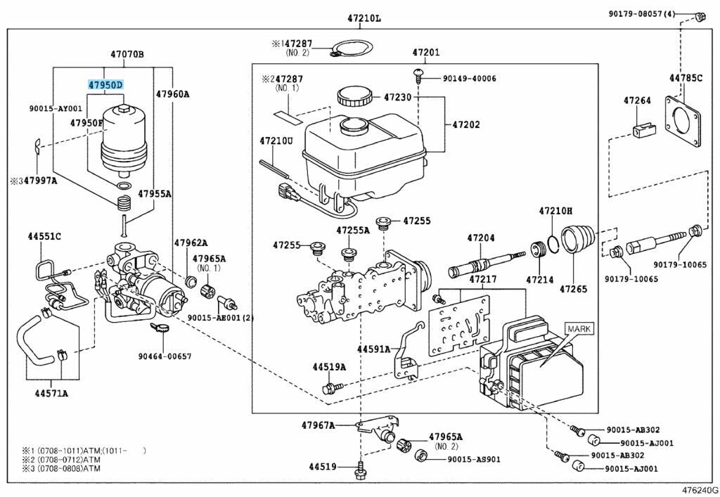 TOYOTA FJ CRUISER GX470 Genuine Brake Booster Accumulator Assy 47950-60020 OEM