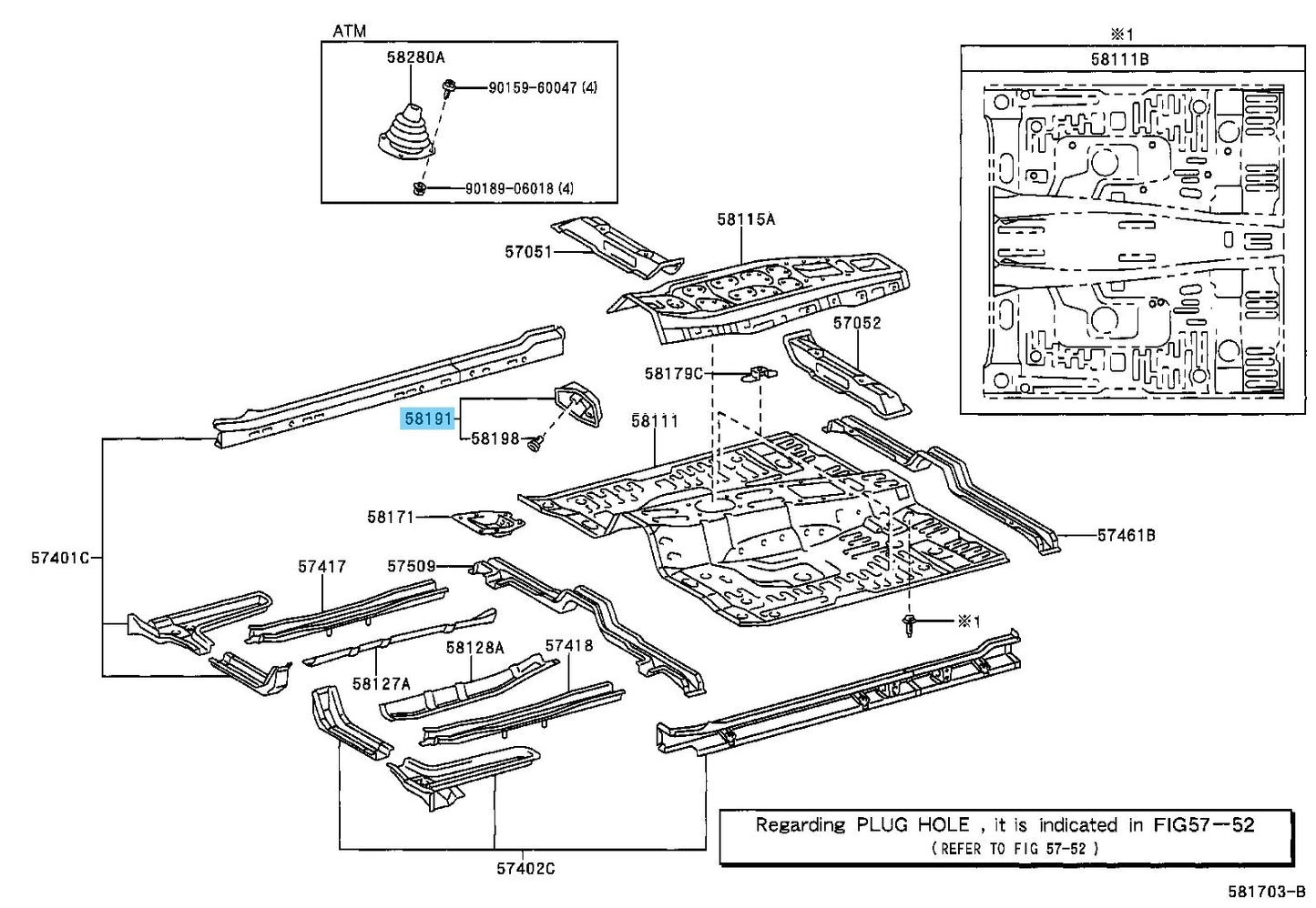TOYOTA LEXUS GX470 UZJ120L 2003-2009 Genuine Front Floor Footrest 58190-60080 OE