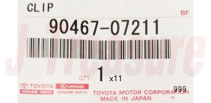 TOYOTA HIGHLANDER GSU40 08-19 Genuine Radiator Support Frame Seal Clip x11 set
