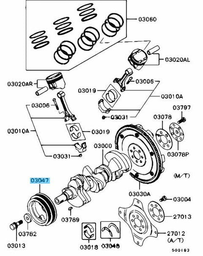 MITSUBISHI FTO DE3A 1994-2000 Genuine Crankshaft Pulley MD316782 OEM