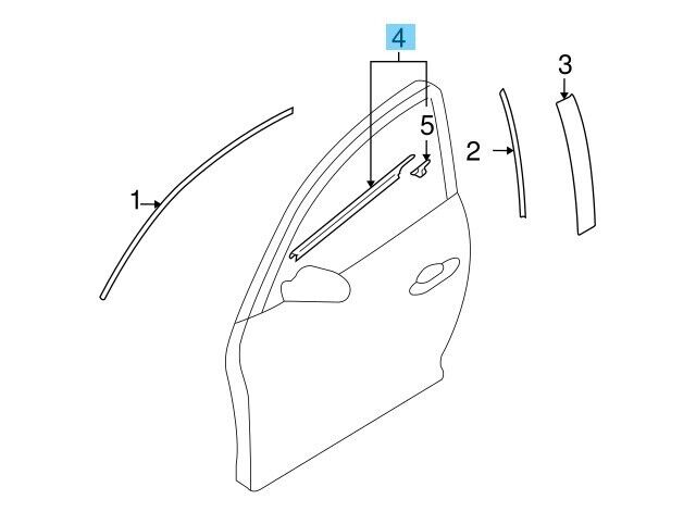 MAZDA RX-8 SE3P 2004-2011 Genuine Front Belt Line Molding LH F151-50-650A OEM