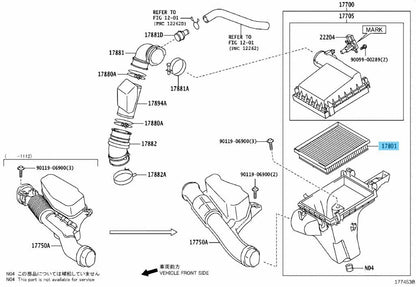 TOYOTA RAV4 AVA42 2016-2018 Genuine Air Cleaner Filter Element 17801-37021 OEM