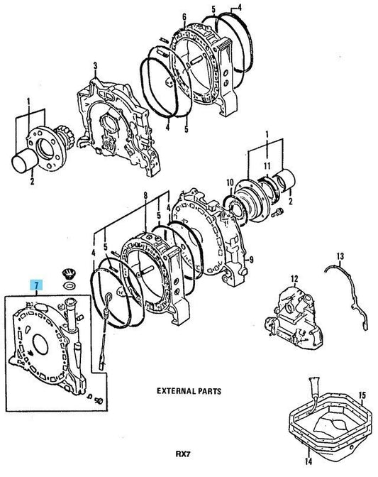 MAZDA RX-7 FC3S FC3C 1989-1991 Genuine Intermediate Housing N370-10-D00C OEM