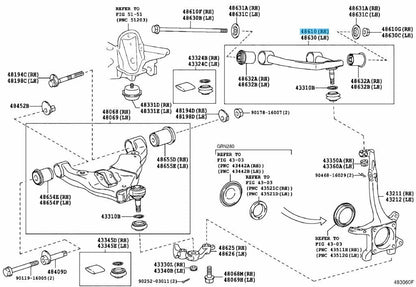 TOYOTA LEXUS Genuine Front Suspension Upper Arm Assy Right Side 48610-60070 OEM