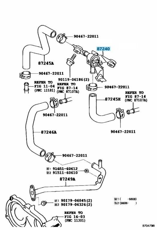 TOYOTA CHASER CRESTA MARK II Genuine Heater Water Valve Assy 87240-22370 OEM