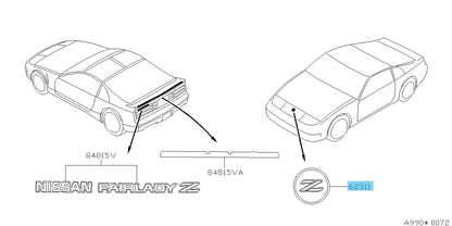 NISSAN FAIRLADY Z Z32 1998-2000 300ZX Genuine Front Hood Emblem 62889-VP100 OEM