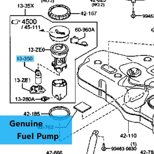 MAZDA MAZDA2 DE 2011-2013 Genuine Fuel Pump ZJ38-13-350 OEM