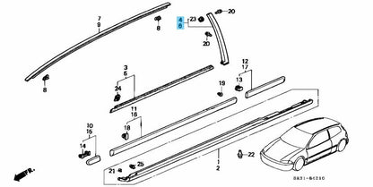 HONDA CIVIC EG6 EG4 1992-1995  Genuin Door Pillar Garnish Sash Right & Left OEM