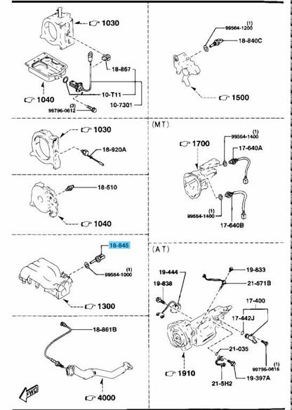 MAZDA RX-7 FD3S 1993-1995 Genuine Air Intake Temp Sensor N3A1-18-845 OEM