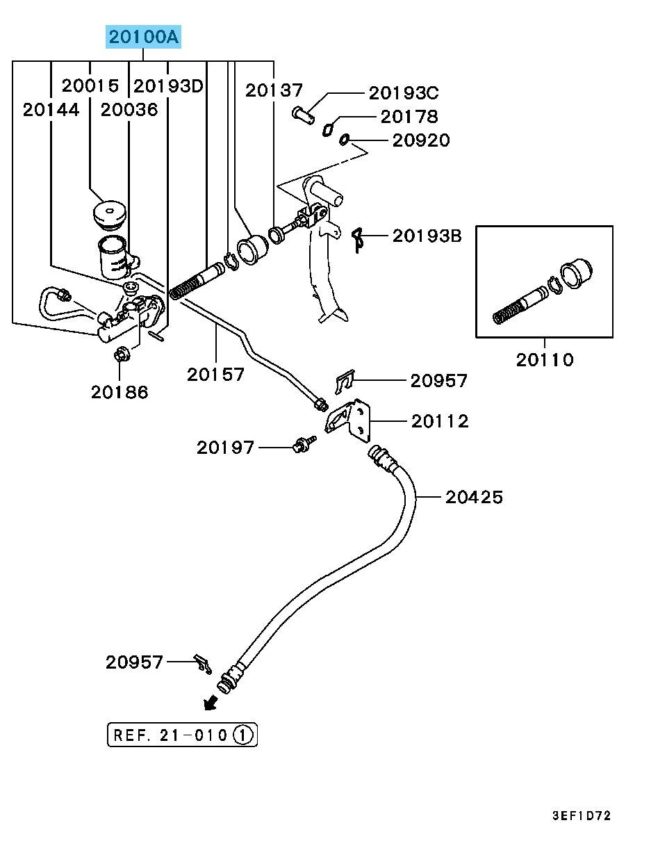 MITSUBISHI LANCER Evo 4 5 6 CN/CP9A Genuine Clutch Master Cylinder MR244839 OEM