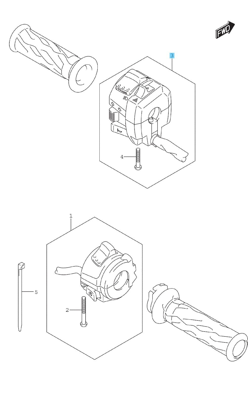 SUZUKI V-STROM DL650 (ABS) 2012-2015 Genuine Handle Switch Assy LH 37400-11J00