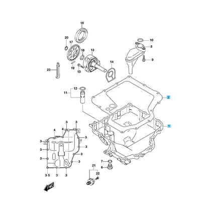 SUZUKI HAYABUSA GSX1300R 99-09 11-20 22-24 Genuine Oil Pan & Gasket Set OEM