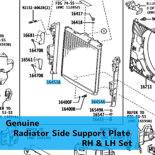 LEXUS GX550 VJA252 '24-25 Genuine Radiator Side Support Plate RH & LH Set OEM