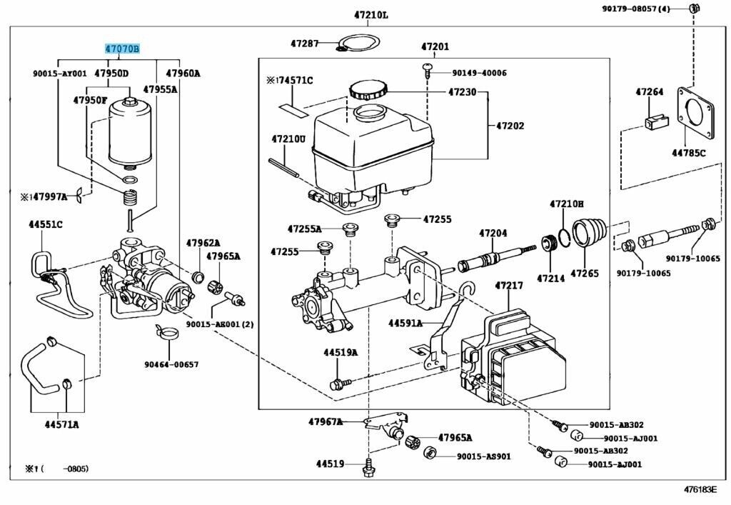 TOYOTA LAND CRUISER GRJ200 08-21 Genuine Brake Booster Pump Assy 47070-60060 OEM