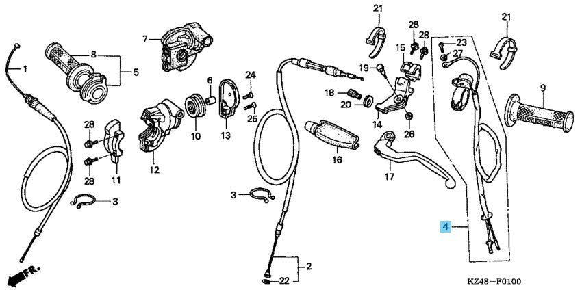 HONDA CR125R 1979-2002 Genuine Engine Stop Switch Assy 35130-KZ3-860 OEM