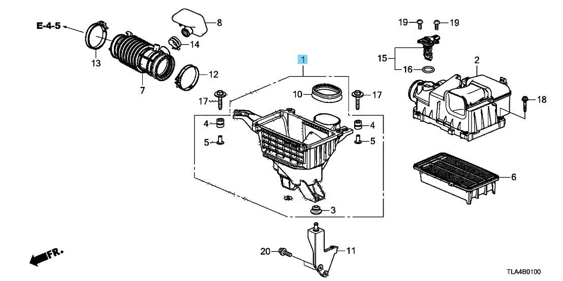 HONDA CR-V RW1 RW2 2017-2020 Genuine Air Cleaner Case Set 17201-5PA-A00 OEM