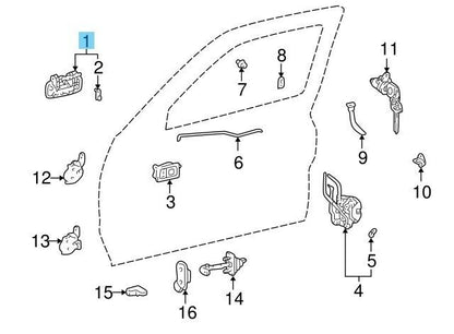 TOYOTA TACOMA RZN140 95-04 Genuine Front Door Outside Handle Assy RH 69210-35020