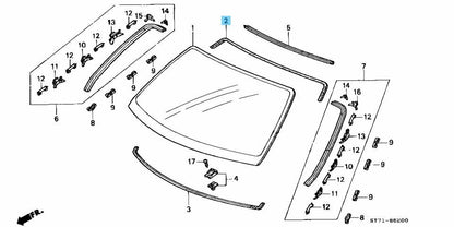 HONDA ACURA INTEGRA DC# 94-01 Genuine Front Glass Windshield DAM Rubber A OEM