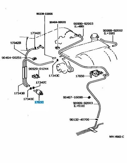 TOYOTA LEXUS Genuine Power Steering Pressure Air Control Valve 17630-16040 OEM