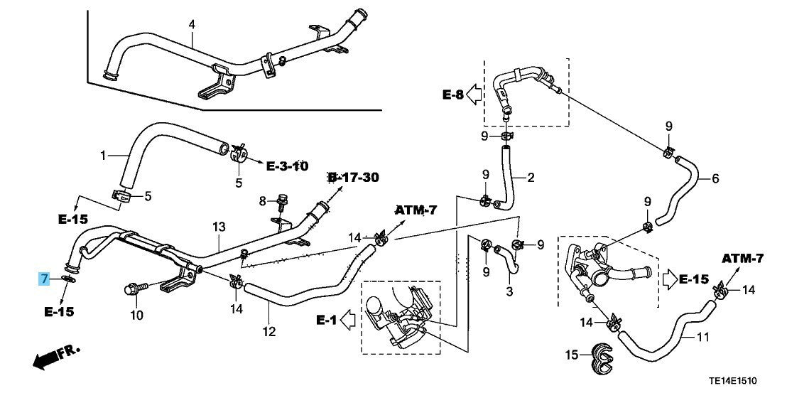 HONDA CR-V RM1 RM4 '02-14 Genuine Heater Pipe O-Ring (19.3X3.8) 91315-PNA-003