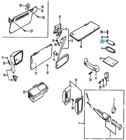 HONDA CR-X EF# 1984-1991 Genuine Antennaless Roof Seal Cap 39152-594-004 OEM