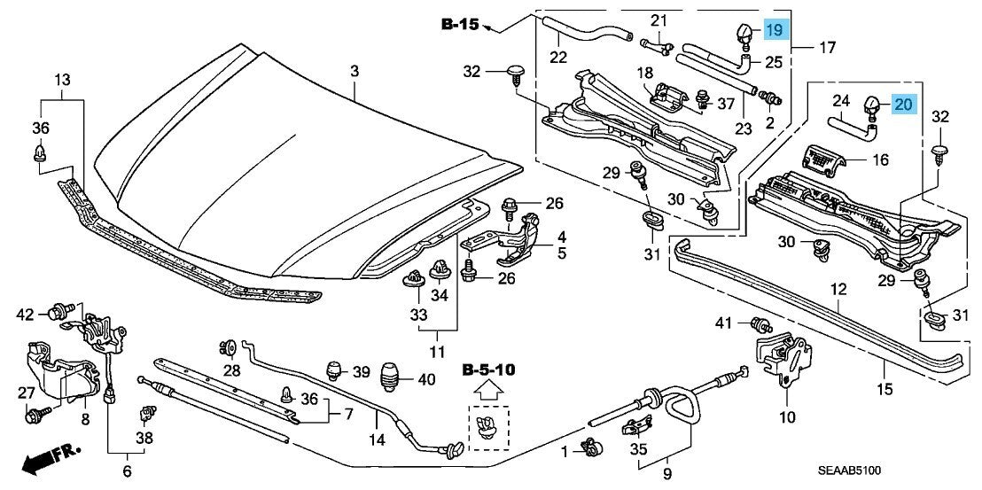 HONDA ACURA TSX CL9 06-08 Genuine Front Washer Nozzle Assy Right & Left Set OEM