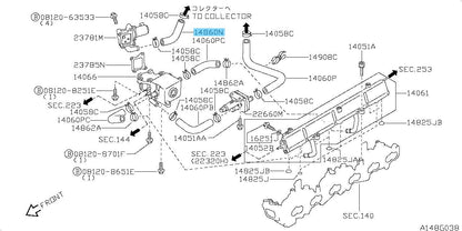 NISSAN SKYLINE R32/33/34 GT-R Genuine AAC Valve Idle Air Hose 14099-05U01 OEM
