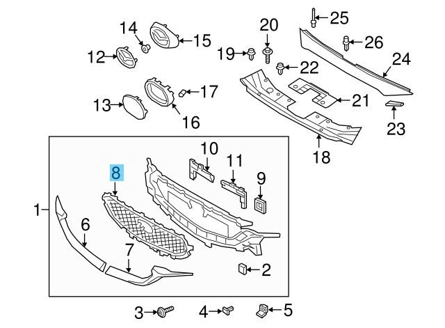 MAZDA CX-5 KF 2017-2021 Genuine Front Mesh Bumper Grille KB8C-50-719 OEM